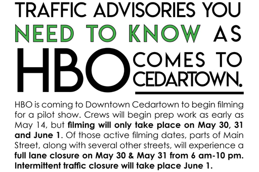 HBO Street closure flyer
