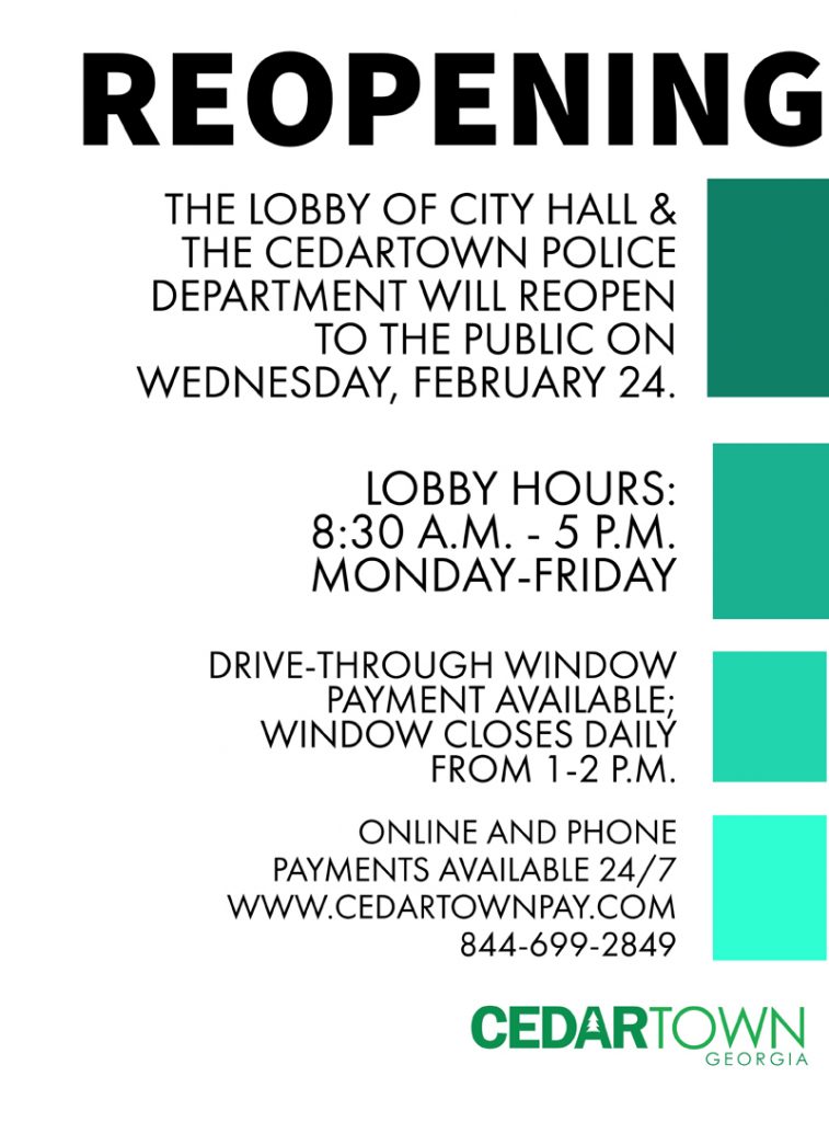 Cedartown City Hall, PD lobbies reopening to public WGAA Radio
