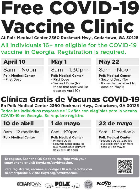 Free Popup vaccine clinic Polk