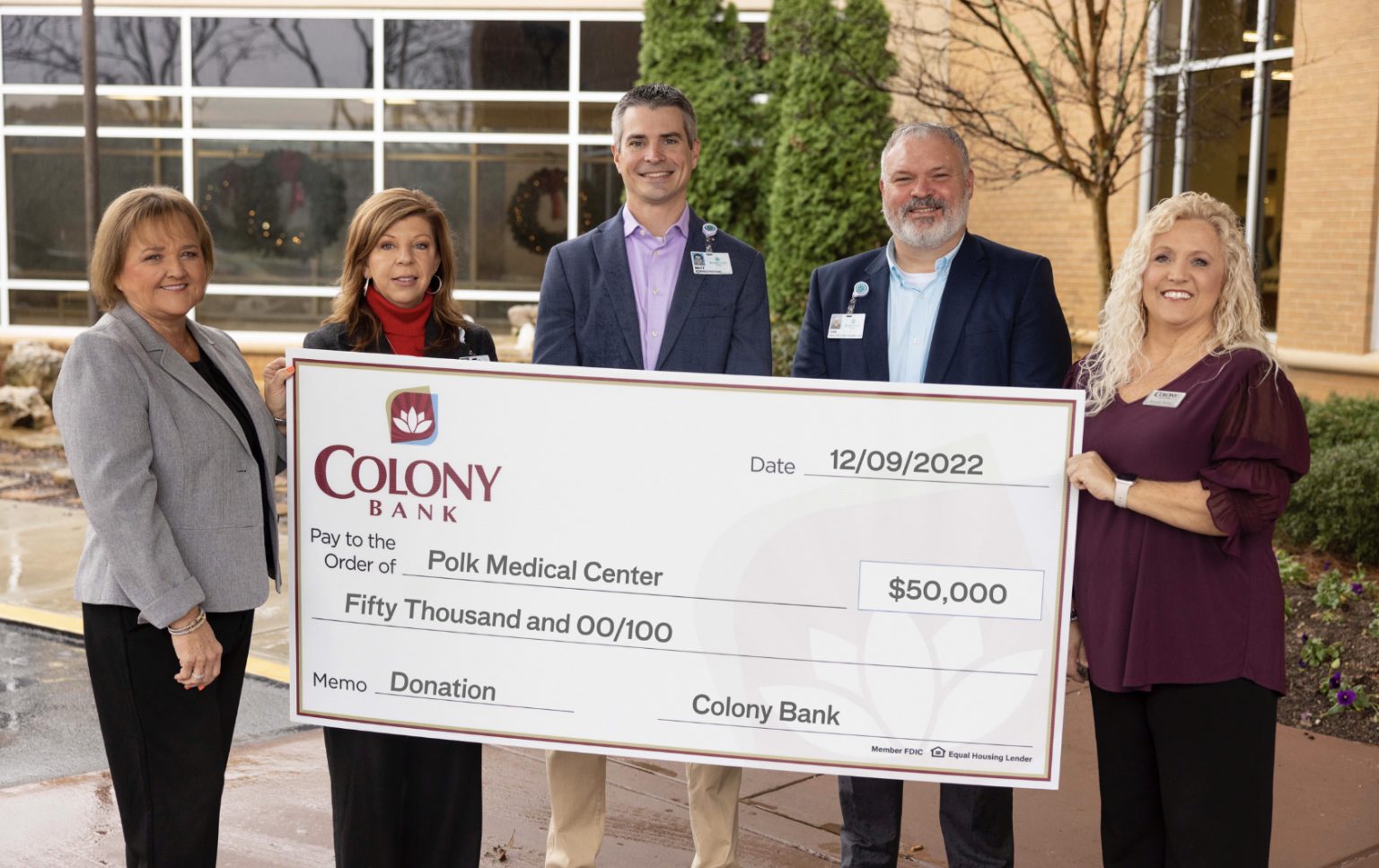 Polk Medical Center Receives 50,000 From Colony Bank WGAA Radio